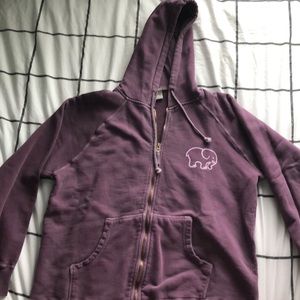 Maroon Ivory Ella Zip-Up Hoodie